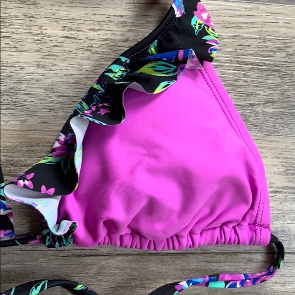 Women's Delia’s Floral And Ruffle Triangle Bikini Swimsuit Large - Picture 3 of 12